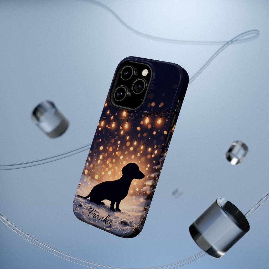 Personalized Dachshund Golden Sparks Phone Case — Wireless Charging Cover