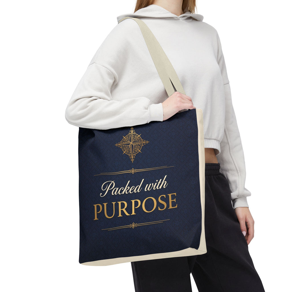 Packed with Purpose Tote | Inspirational Nurse Gift Tote Bag | Healthcare Worker Appreciation Gift | Premium Polyester Carry-All