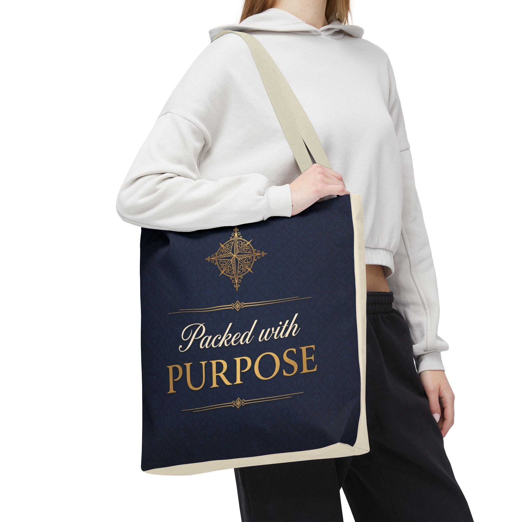 Packed with Purpose Tote | Inspirational Nurse Gift Tote Bag | Healthcare Worker Appreciation Gift | Premium Polyester Carry-All
