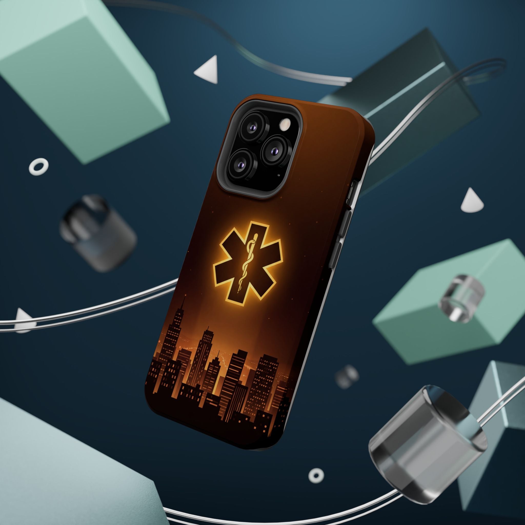 Paramedic/EMT Skyline Phone Case — Magnetic Wireless Charging Cover