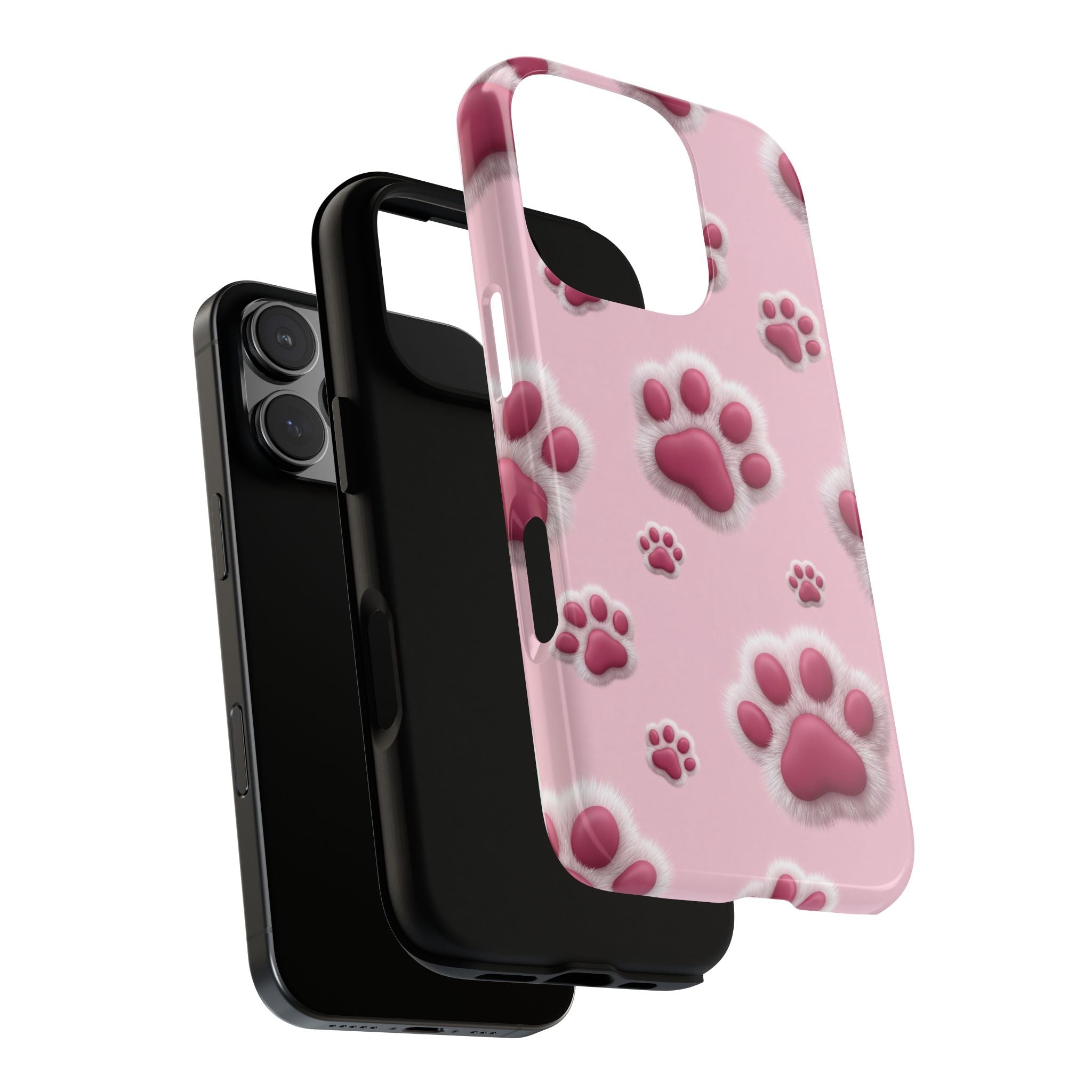 iphone & Samsung - Pink Paws Tough Phone Case — Cute Protective iPhone Cover