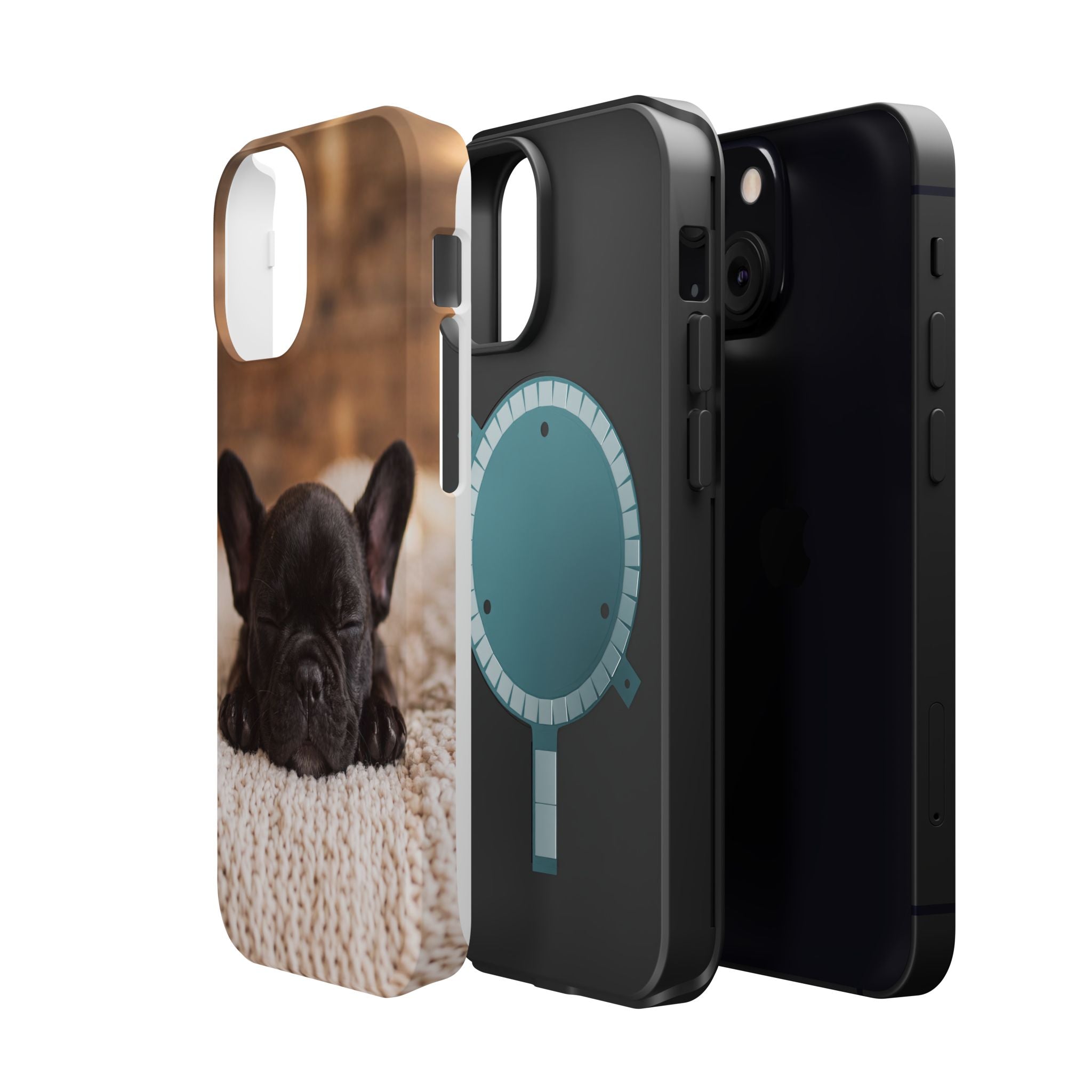 Sleepy French Bulldog Phone Case — Impact-Resistant Wireless Charging Cover