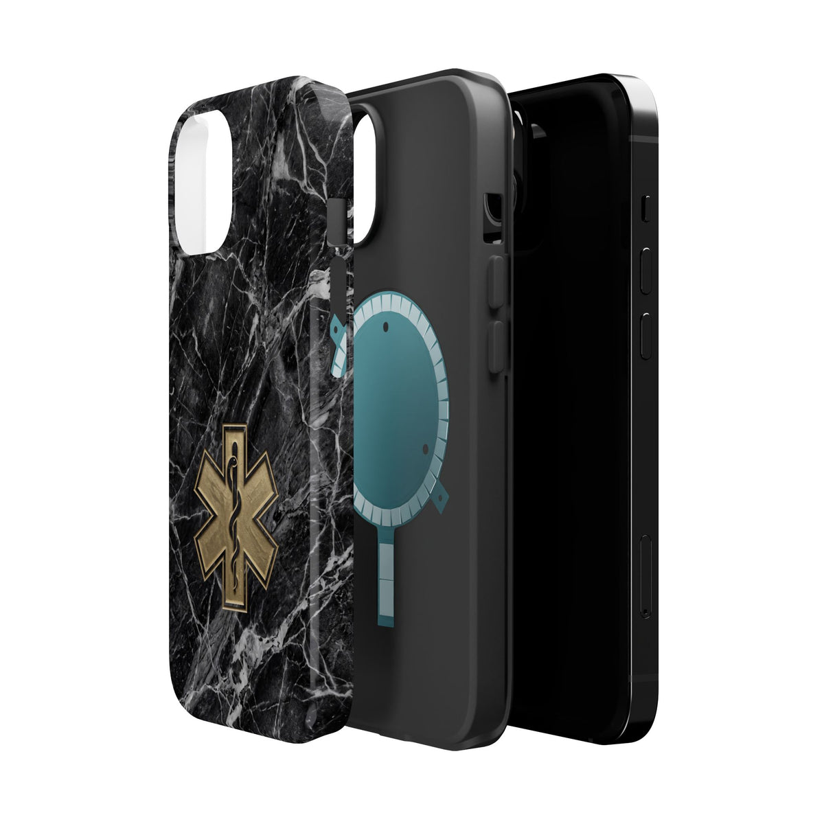 Paramedic/EMT Marble Phone Case — Magnetic Wireless Charging Cover
