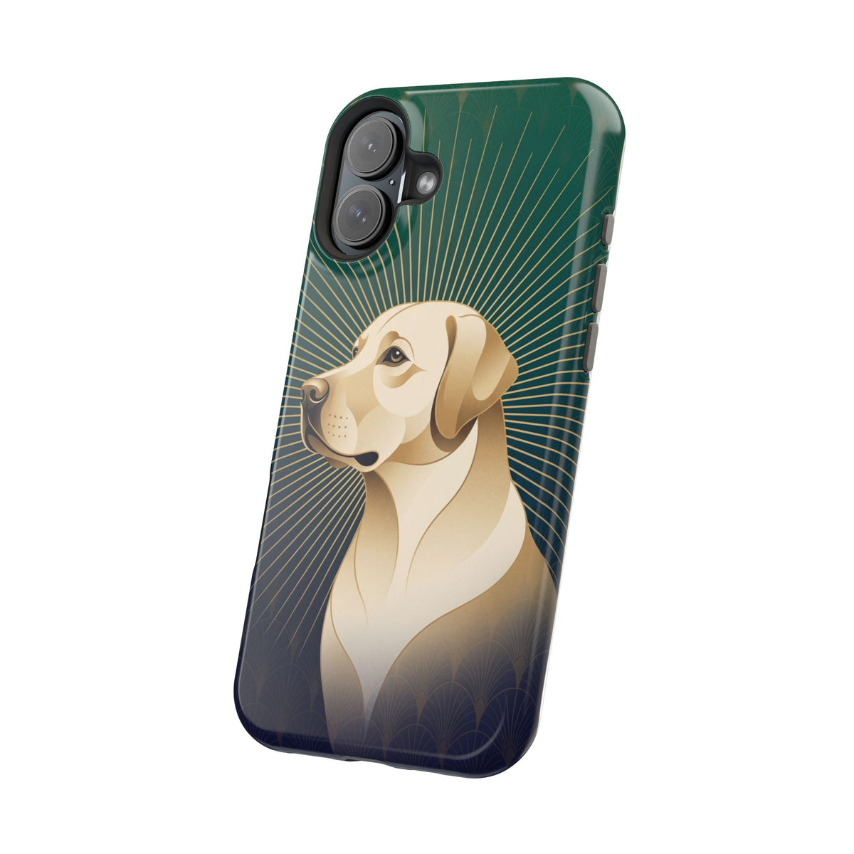 Art Deco Labrador Phone Case — Tough Magnetic Case with Wireless Charging