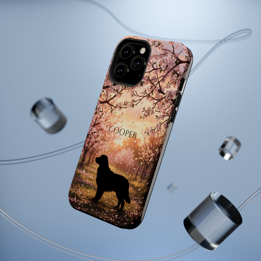 Personalized Golden Retriever Autumn Forest Phone Case — Wireless Charging Cover