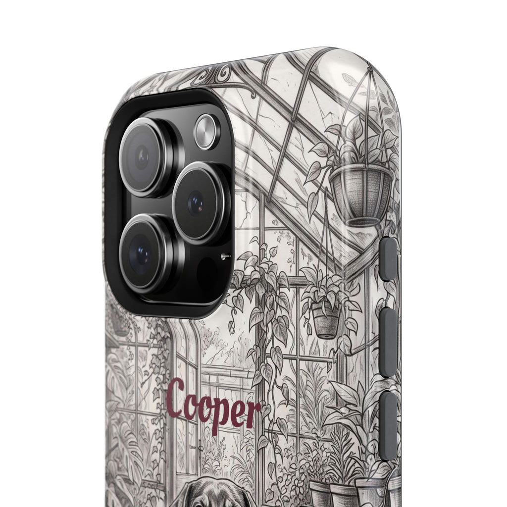Personalized Dachshund Vintage Greenhouse Phone Case — Wireless Charging Cover