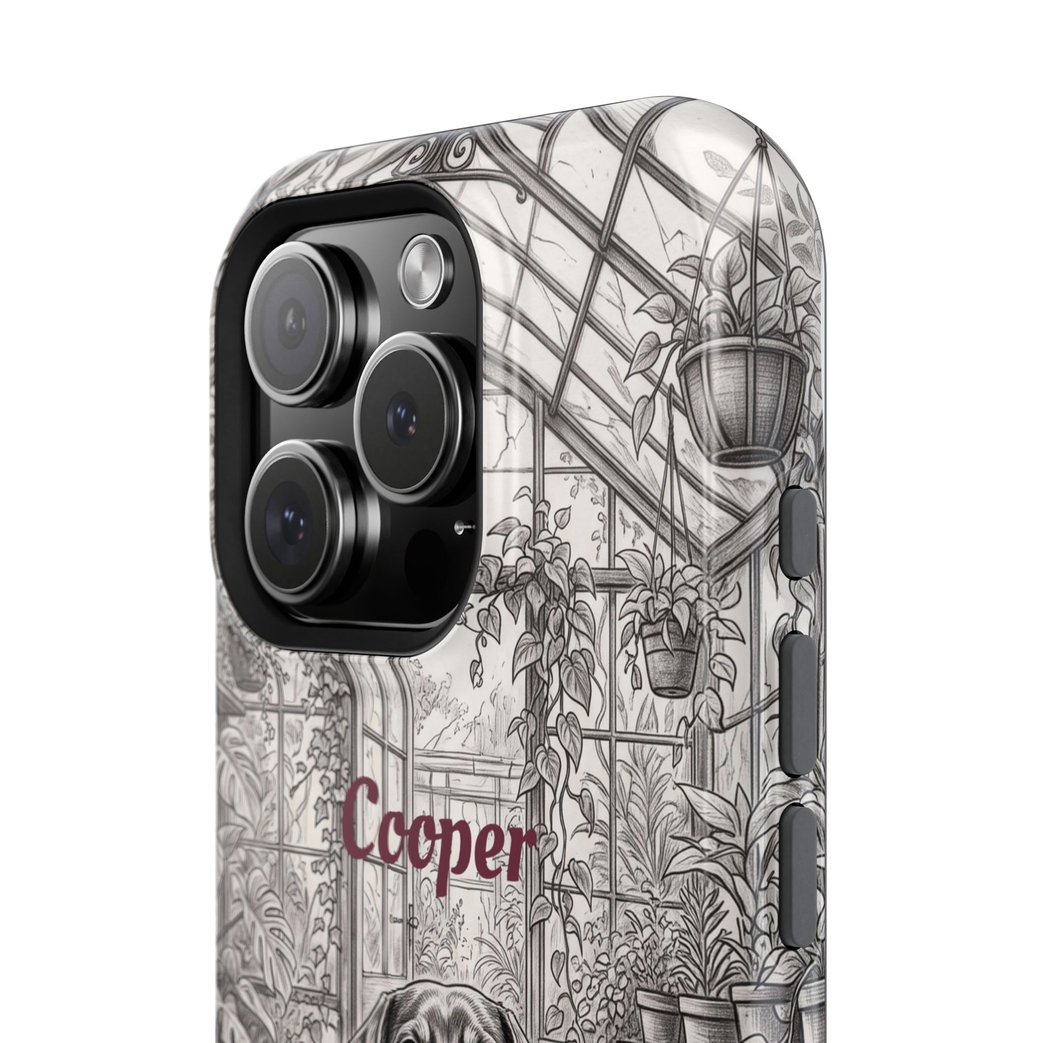 Personalized Dachshund Vintage Greenhouse Phone Case — Wireless Charging Cover