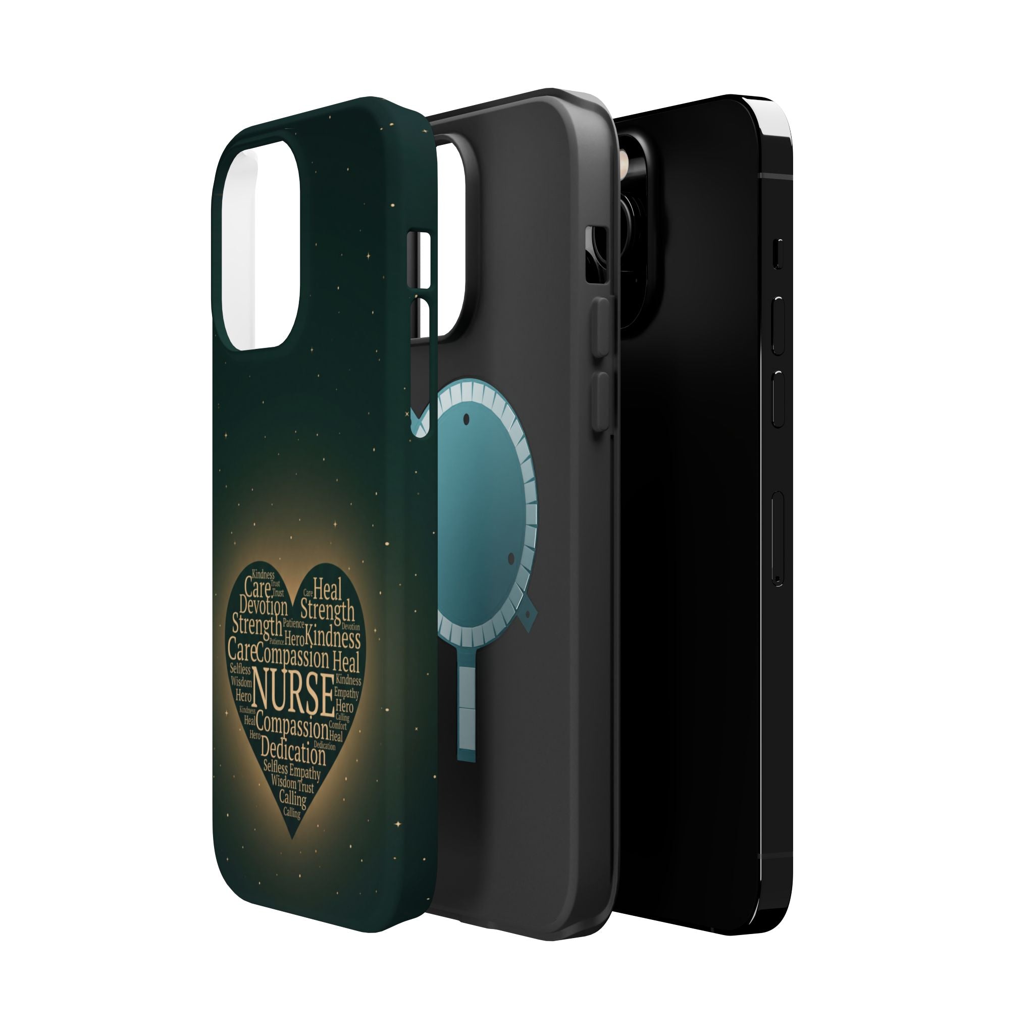 Nurse Heart Word and Art Phone Case — Impact-Resistant Wireless Charging Cover