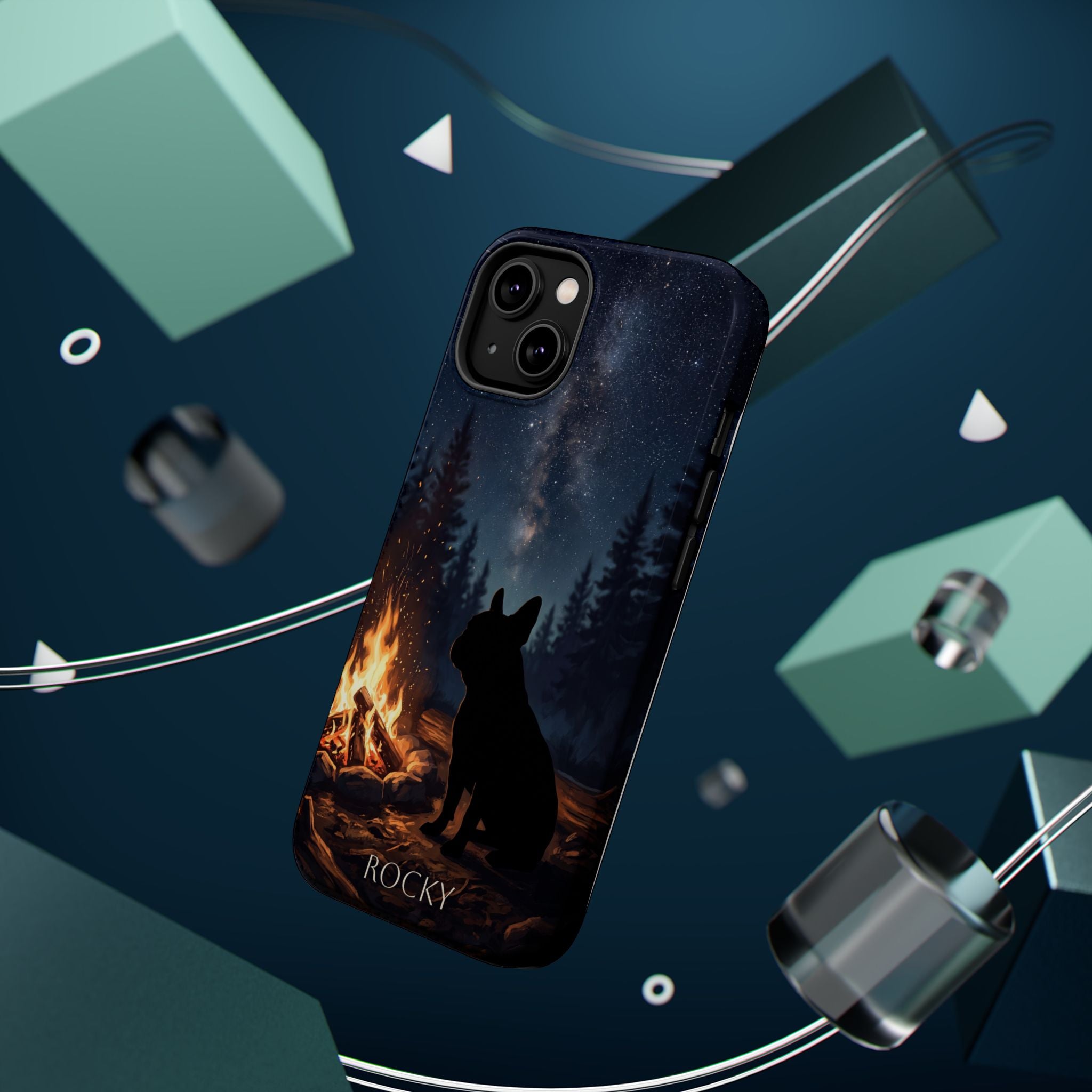 Personalized French Bulldog Campfire Phone Case — Wireless Charging Cover