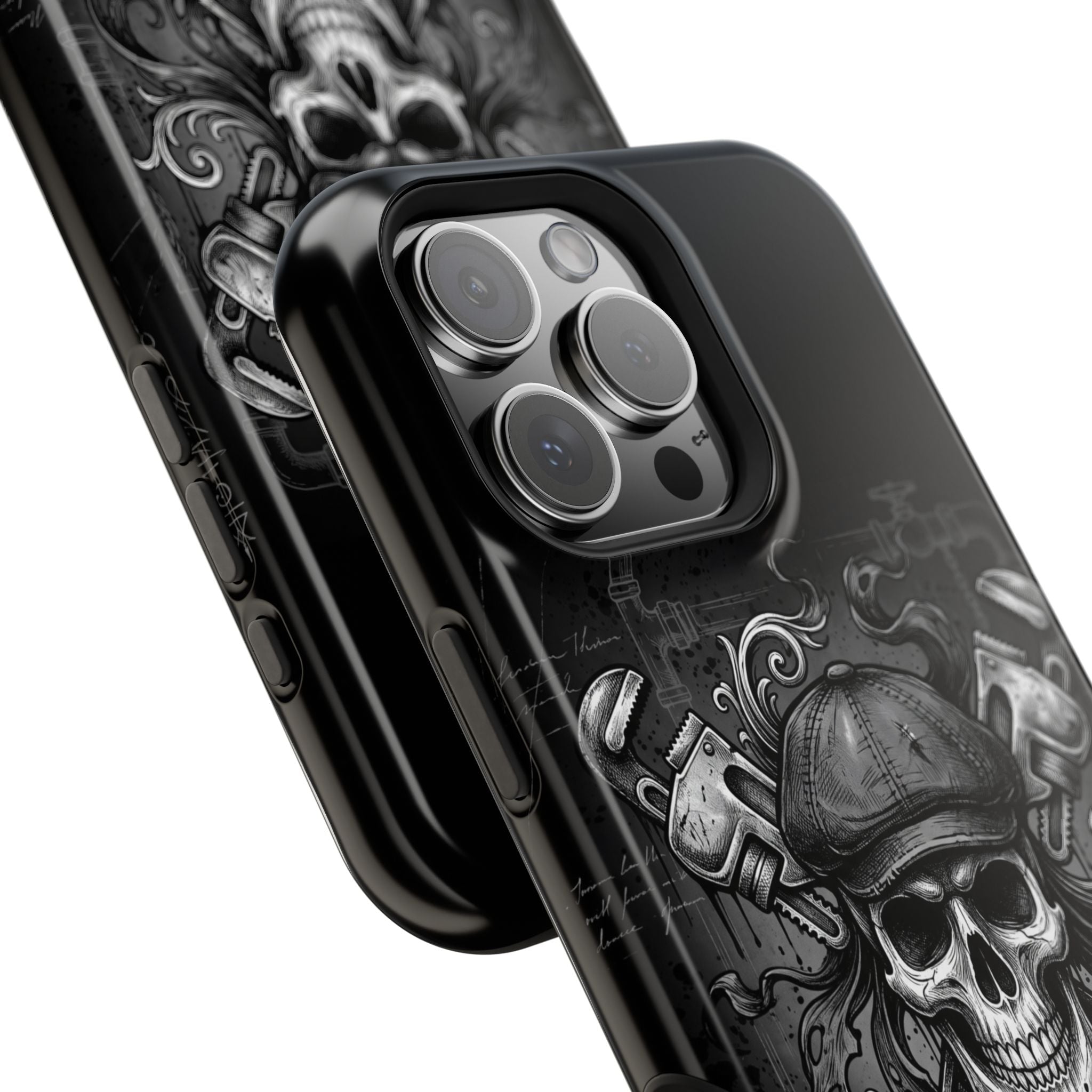 Skull & Wrenches Plumber Phone Case — Wireless Charging Cover
