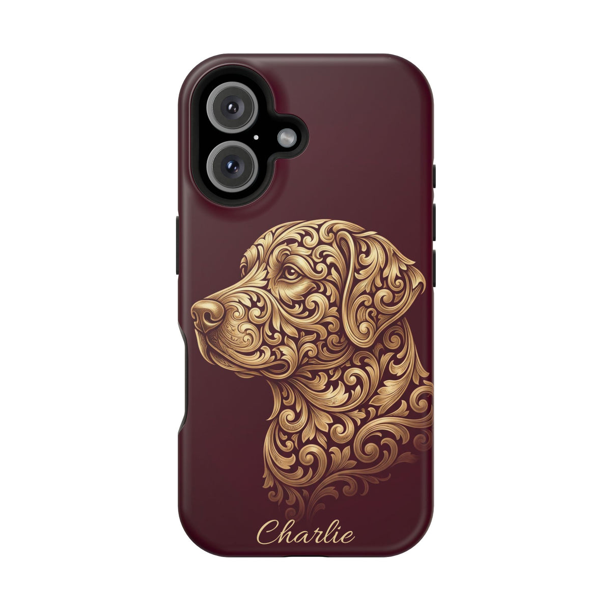 Personalized Gold Filigree Labrador Phone Case — Tough Magnetic Case with Wireless Charging