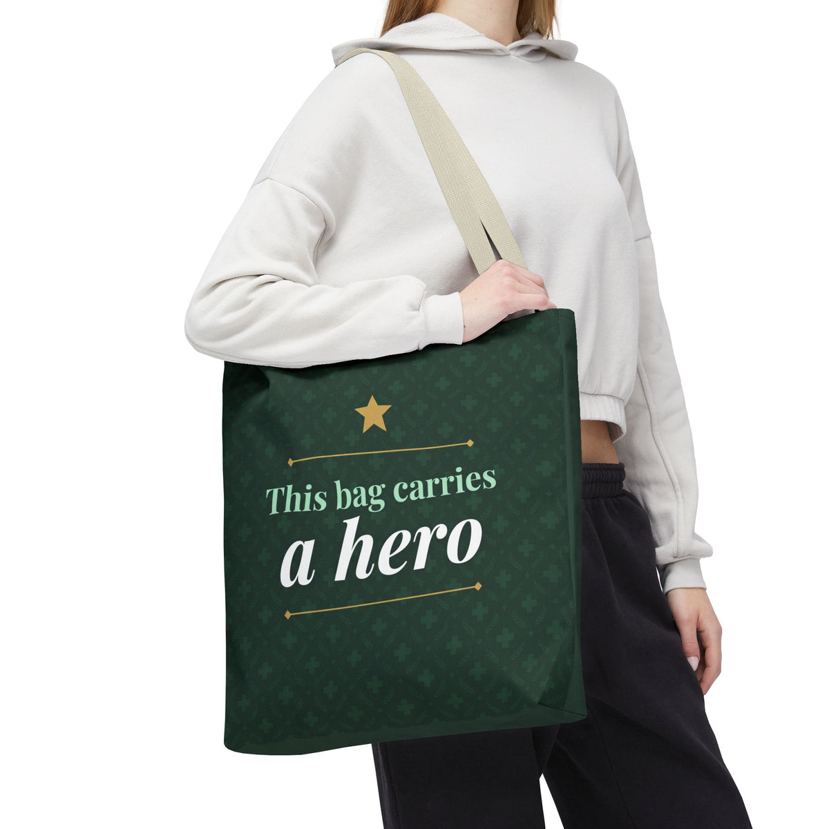 This Bag Carries a Hero Tote | Nurse Gift Tote Bag | Essential Worker Appreciation Gift | Premium Polyester Carry-All