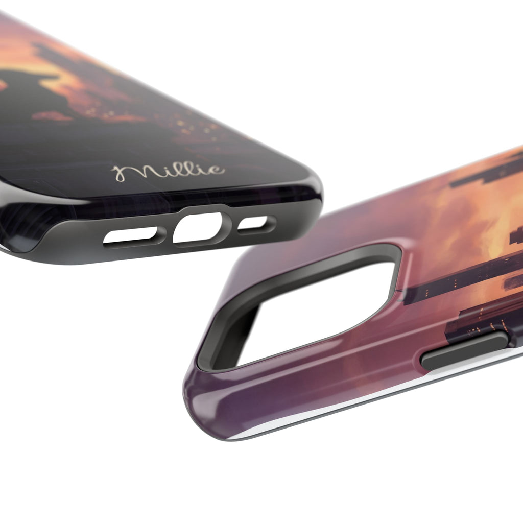 Personalized Dachshund City Skyline Phone Case — Wireless Charging Cover