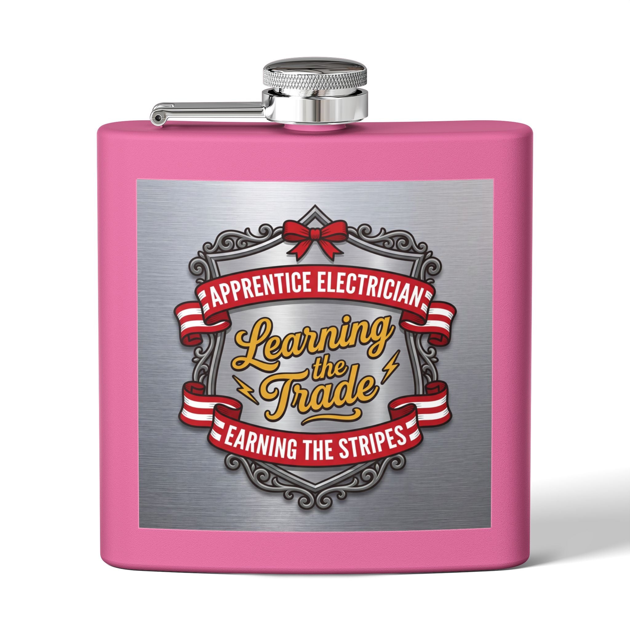 Flask — "Apprentice Electrician: Learning the Trade, Earning the Stripes" 6oz Stainless Steel