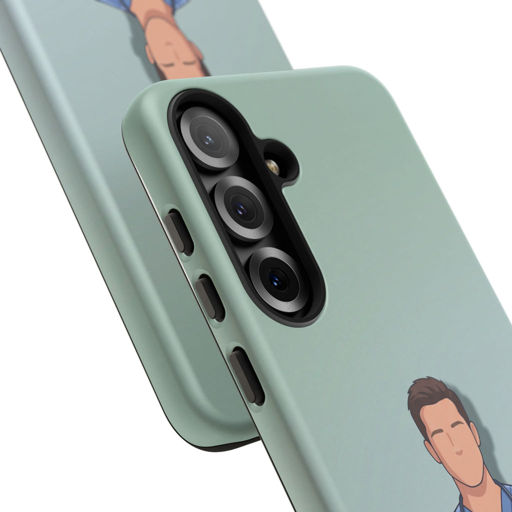 Male Nurse Phone Case | Confident Nurse in Blue Scrubs Illustration | iPhone & Samsung
