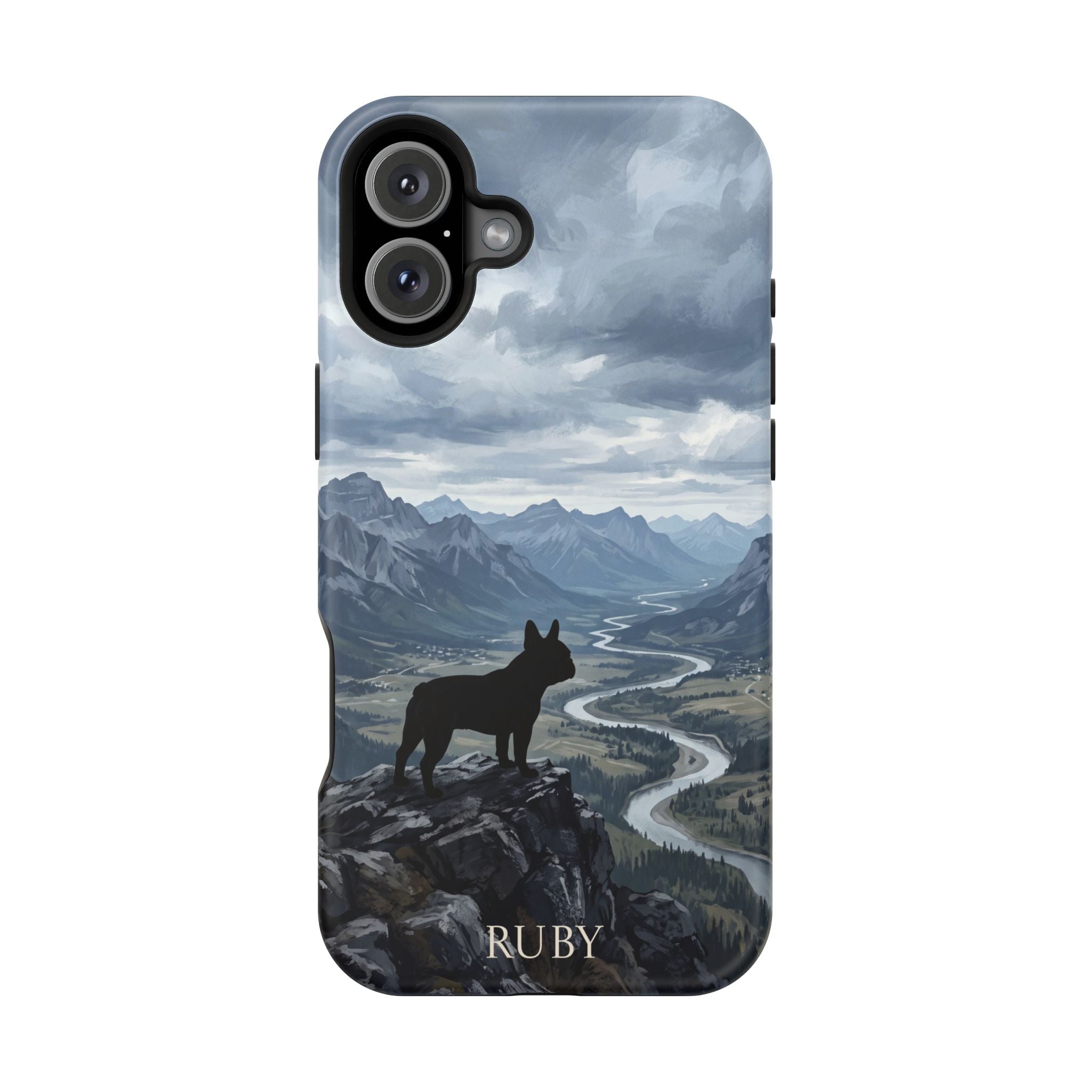 Personalized French Bulldog Mountain Valley Phone Case — Wireless Charging Cover