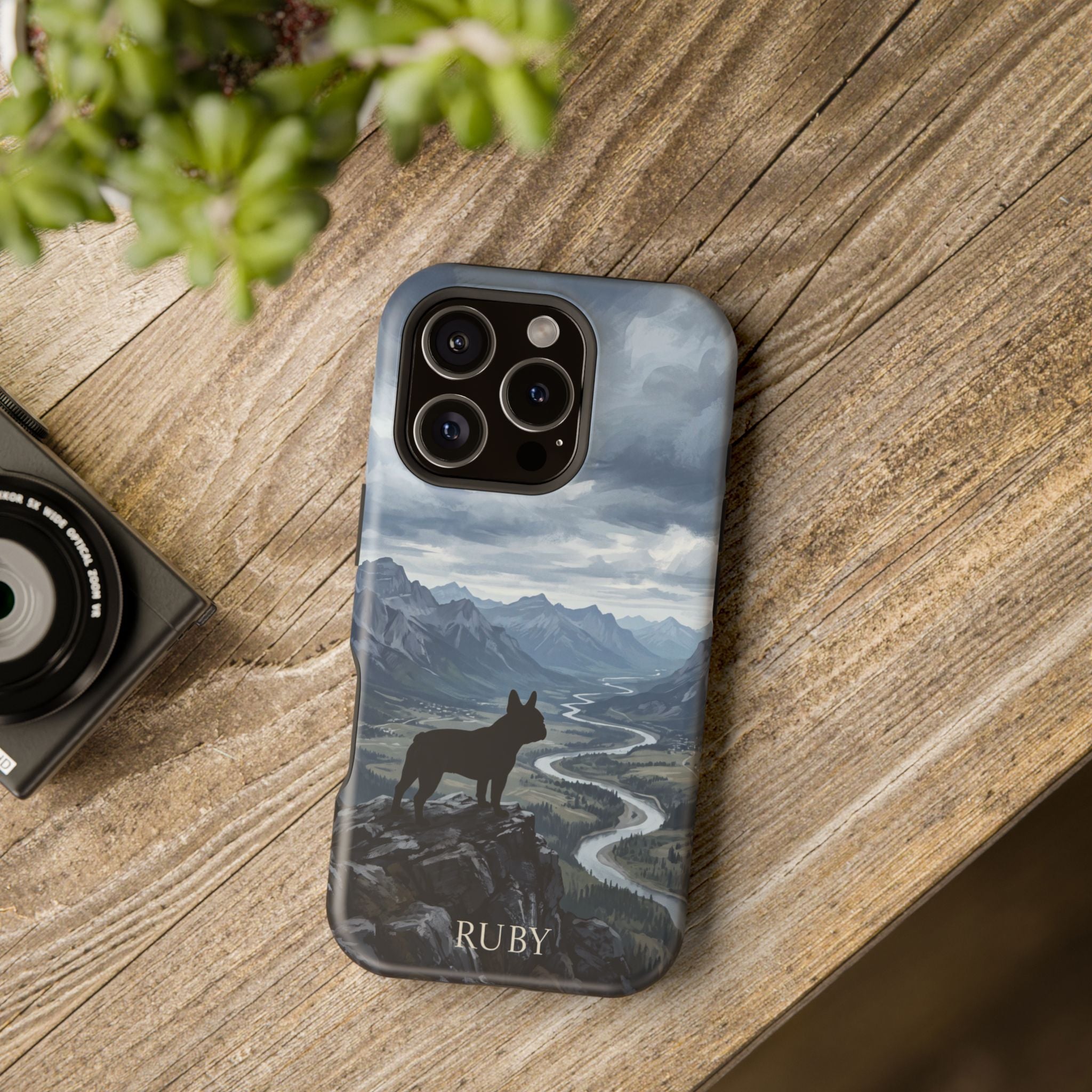 Personalized French Bulldog Mountain Valley Phone Case — Wireless Charging Cover