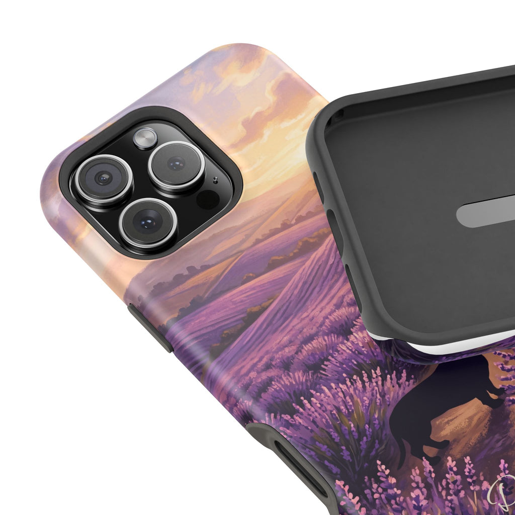 Personalized Dachshund Lavender Field Phone Case — Wireless Charging Cover