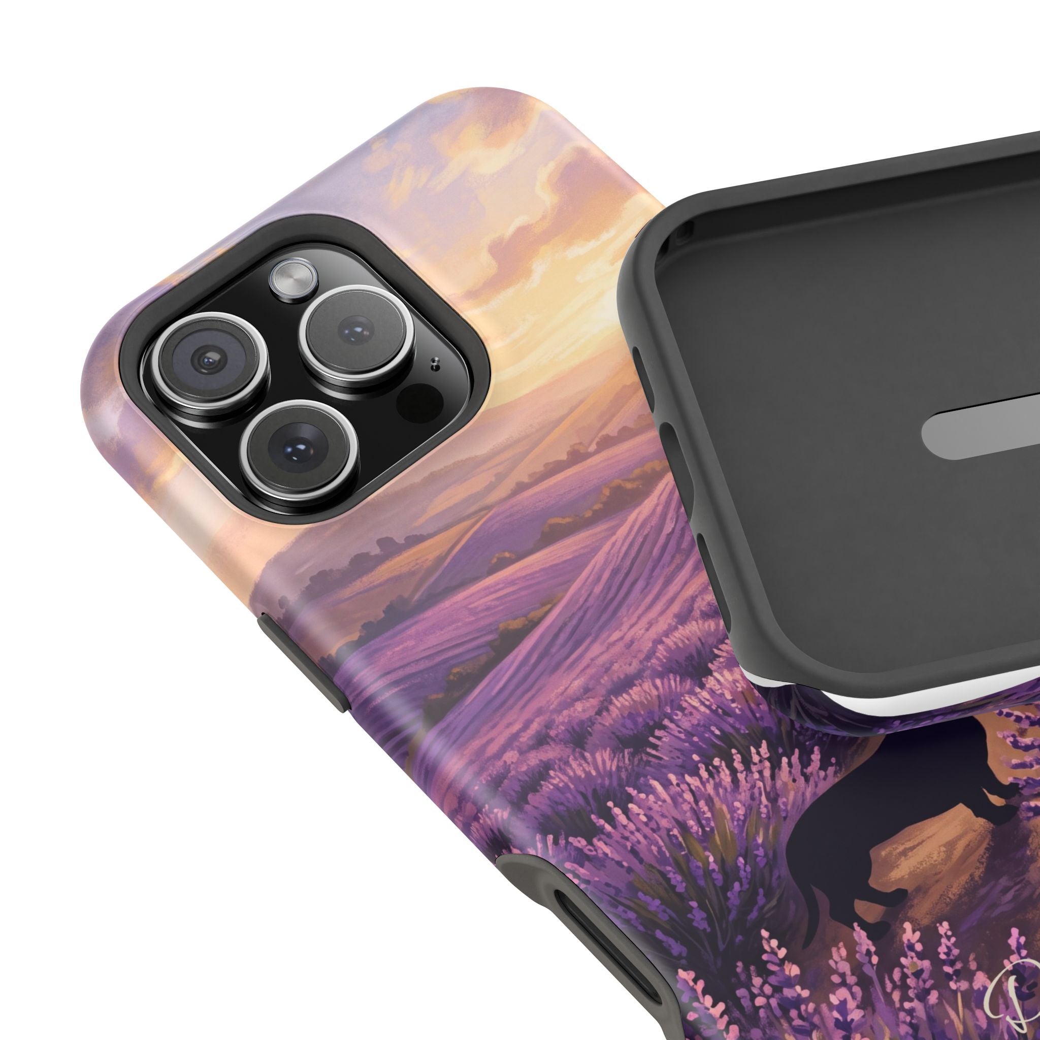 Personalized Dachshund Lavender Field Phone Case — Wireless Charging Cover