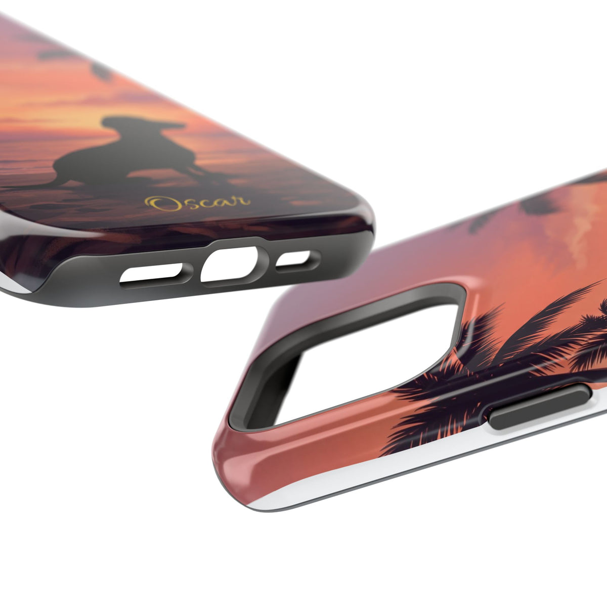 Personalized Dachshund Tropical Beach Sunset Phone Case — Wireless Charging Cover