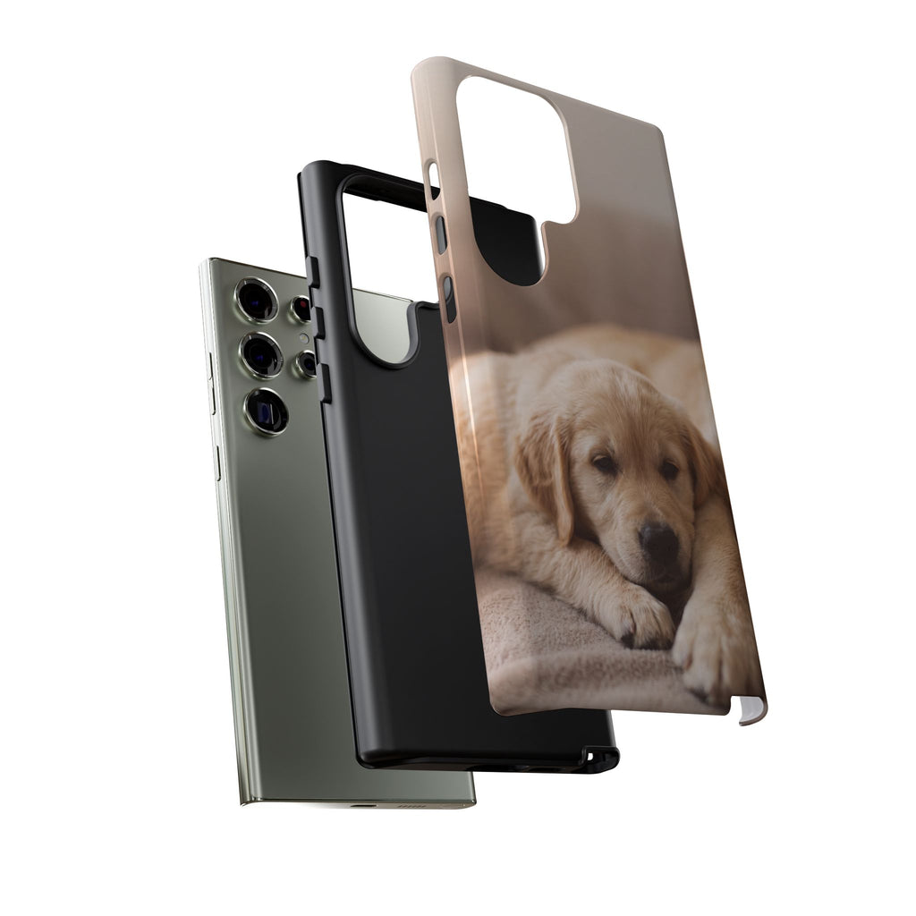 Sleepy Golden Retriever Puppy Phone Case | Cozy Cuddly Puppy Portrait | Samsung & iPhone