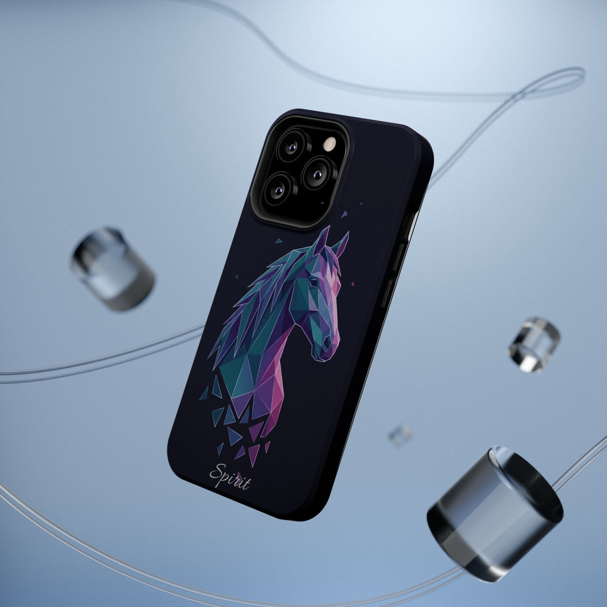 Personalized Geometric Horse Phone Case — Tough Magnetic Case with Wireless Charging