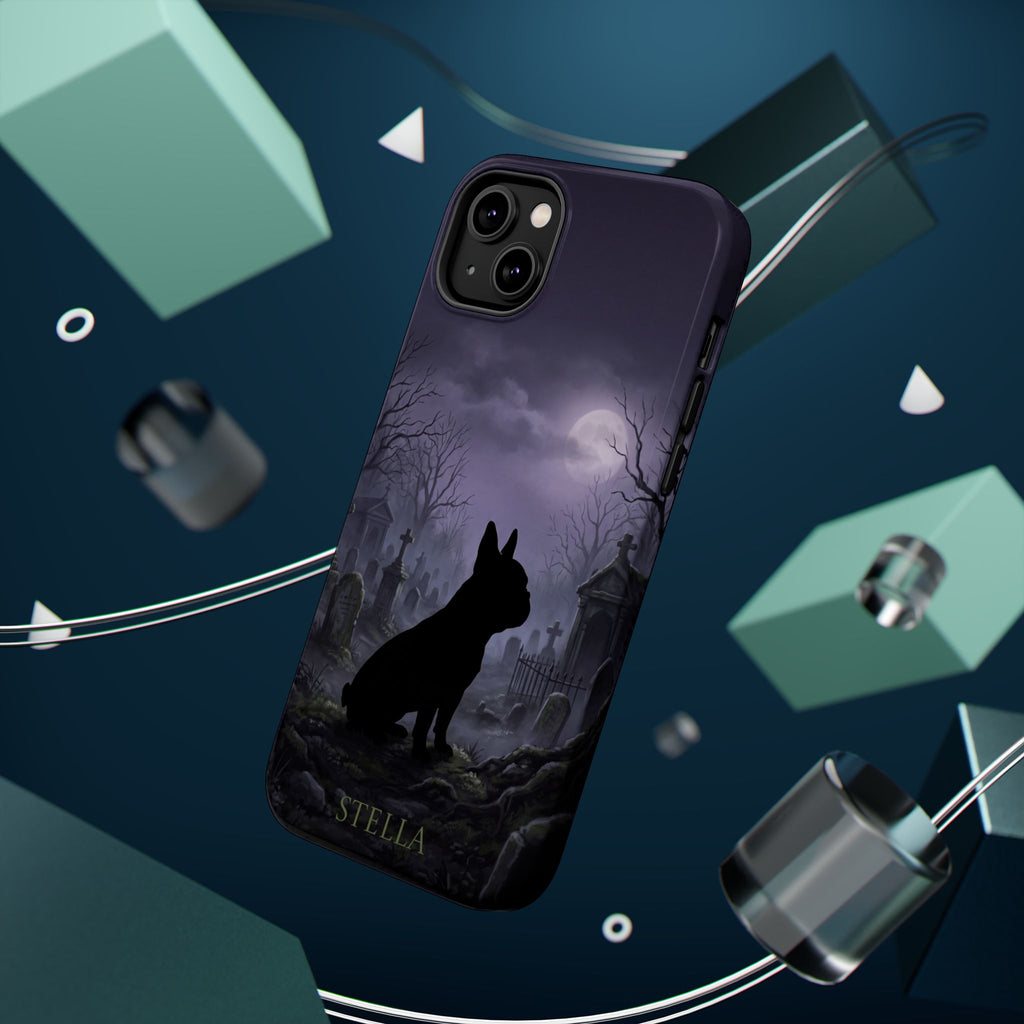 Personalized French Bulldog Moonlit Graveyard Phone Case — Wireless Charging Cover