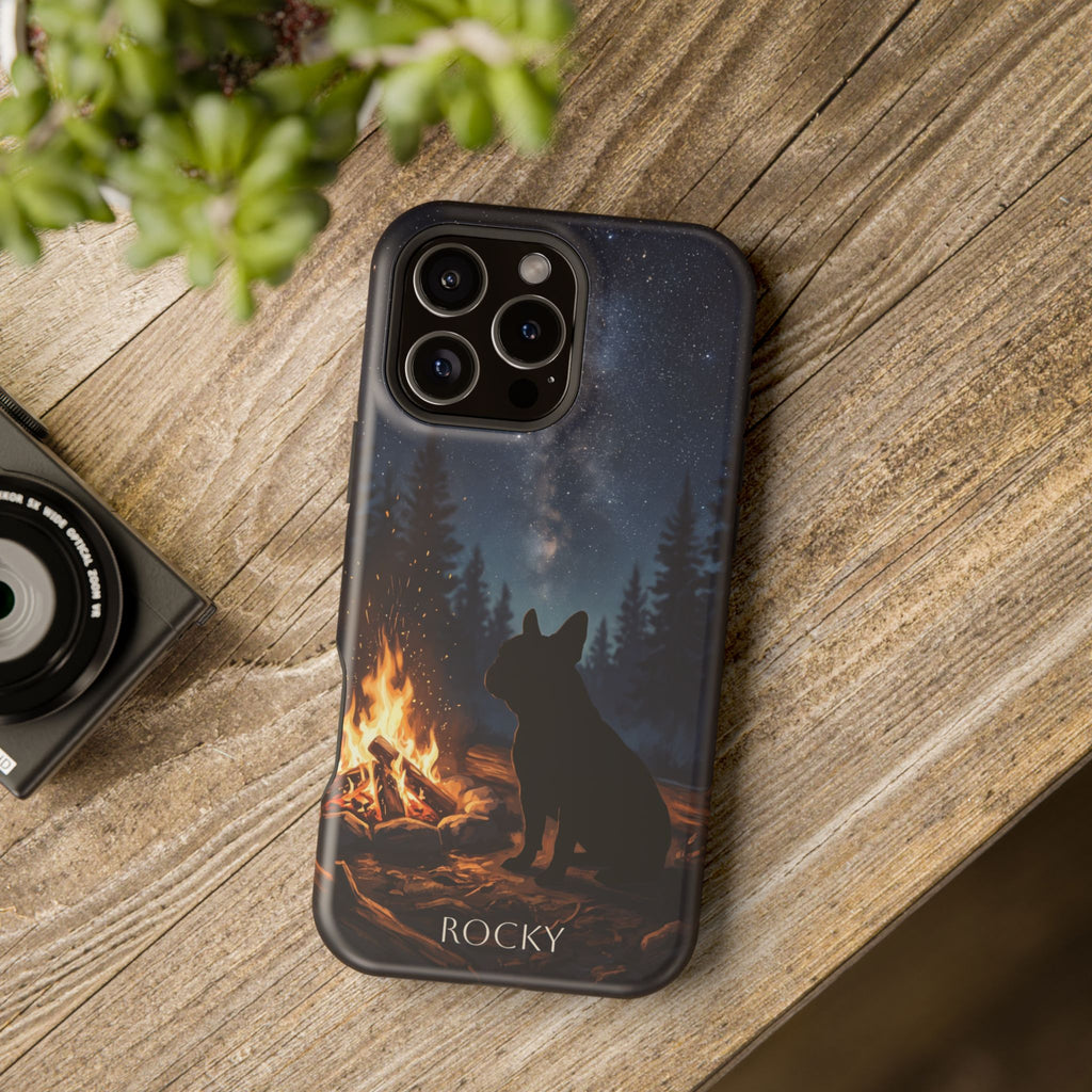 Personalized French Bulldog Campfire Phone Case — Wireless Charging Cover