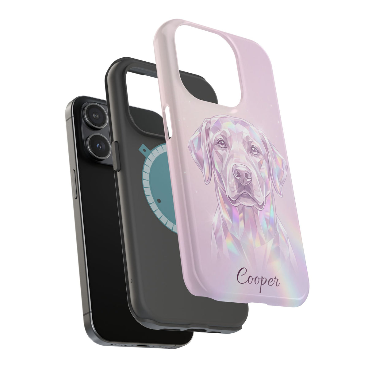 Personalized Crystal Prism Labrador Phone Case — Tough Magnetic Case with Wireless Charging