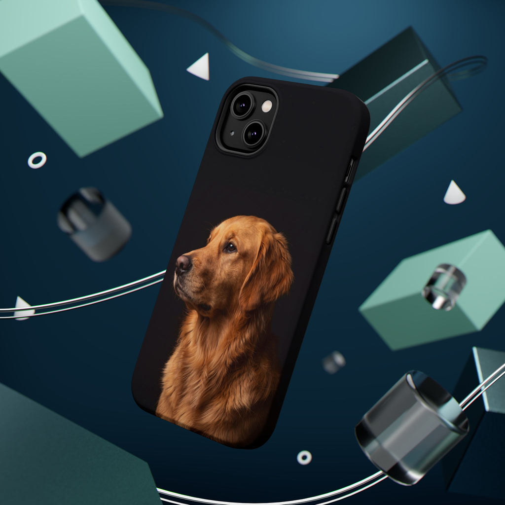 Golden Retriever Portrait Phone Case — Impact-Resistant Wireless Charging Cover
