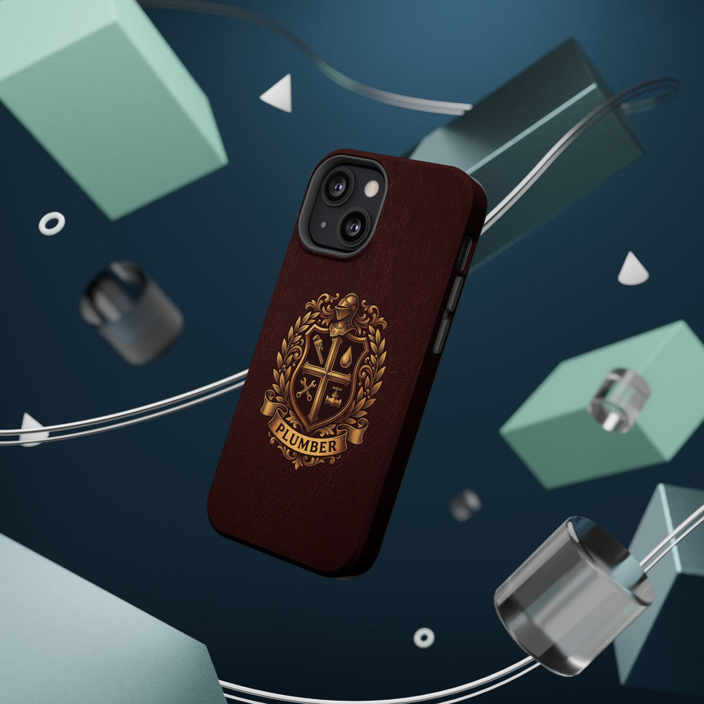 Plumber Crest Phone Case — Heraldic Shield Design Wireless Charging Cover