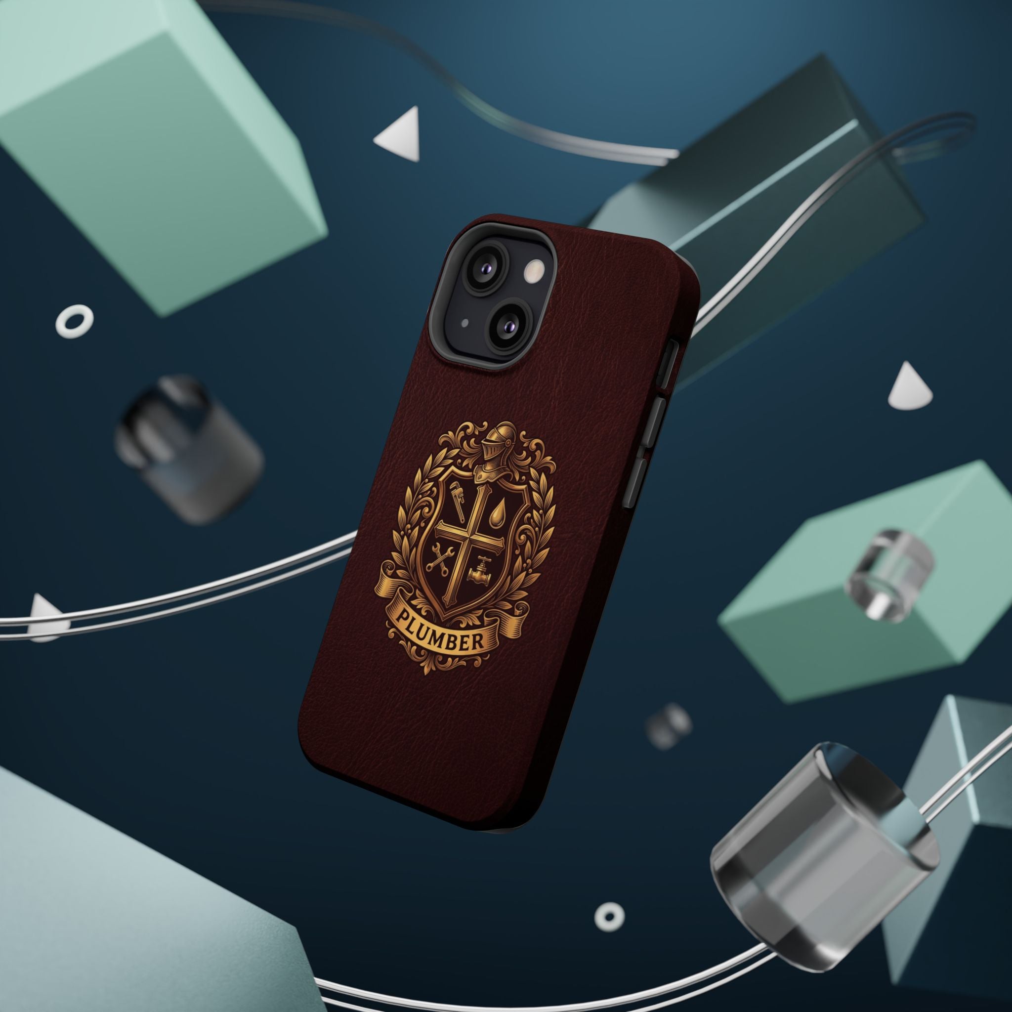 Plumber Crest Phone Case — Heraldic Shield Design Wireless Charging Cover