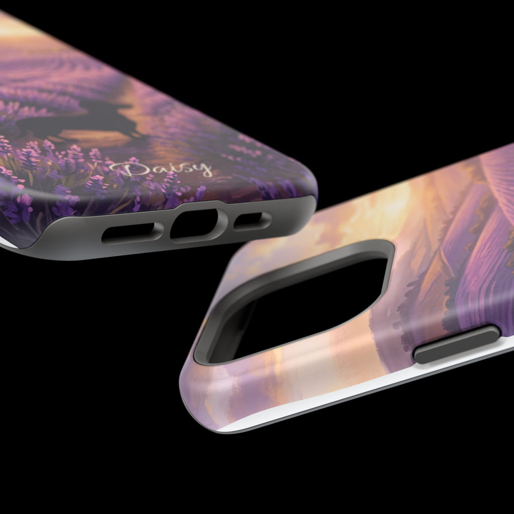 Personalized Dachshund Lavender Field Phone Case — Wireless Charging Cover