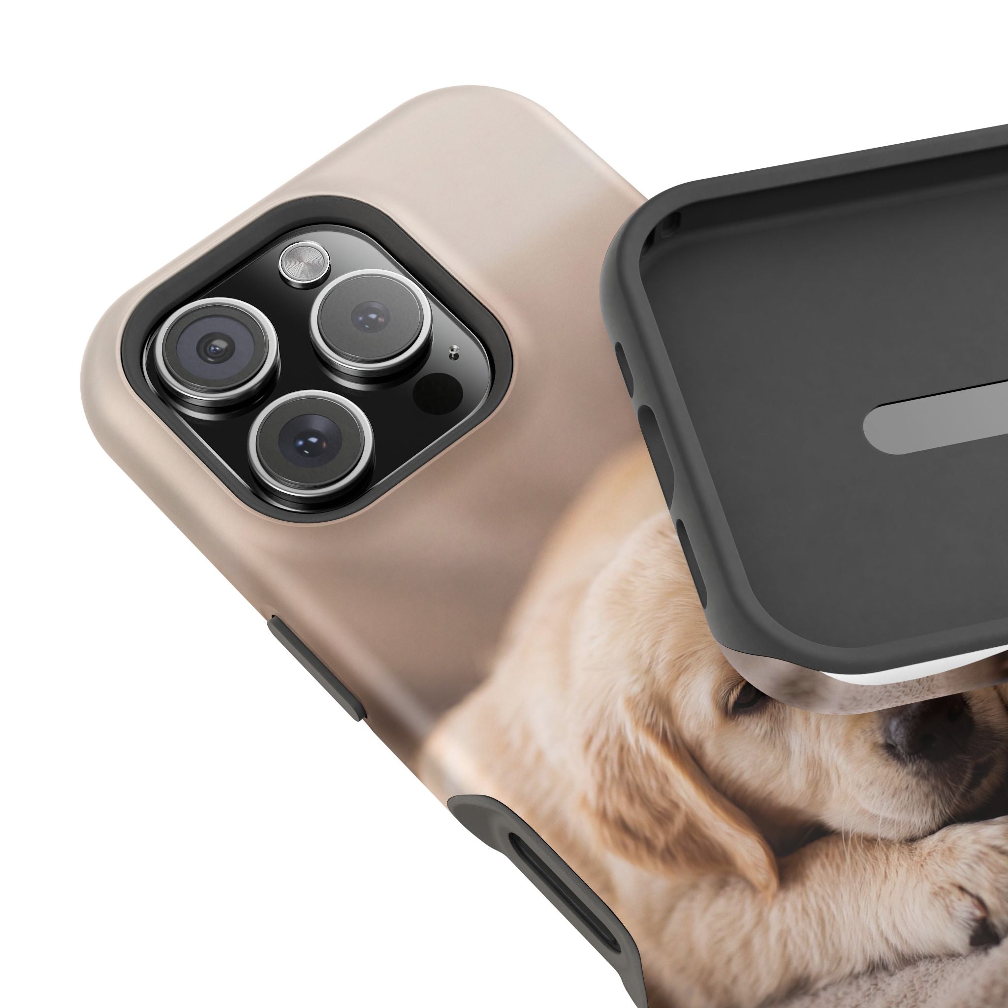 Golden Retriever Puppy Phone Case — Impact-Resistant Wireless Charging Cover