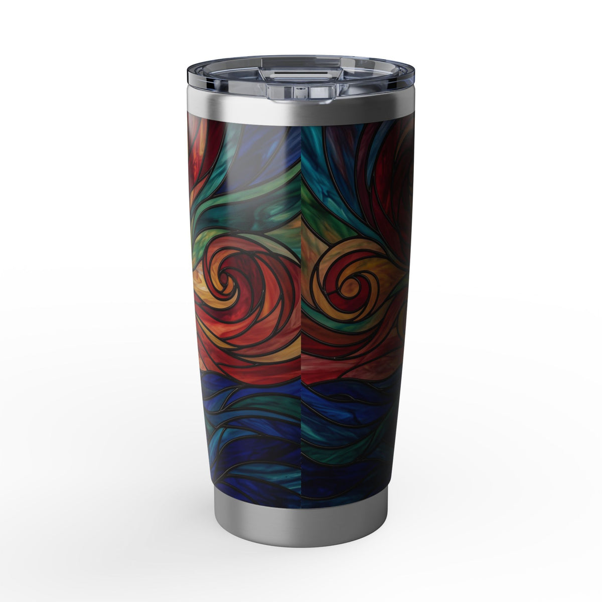 Sailing Tumbler | Stained Glass Swirl Art — 20 oz Stainless Travel Mug
