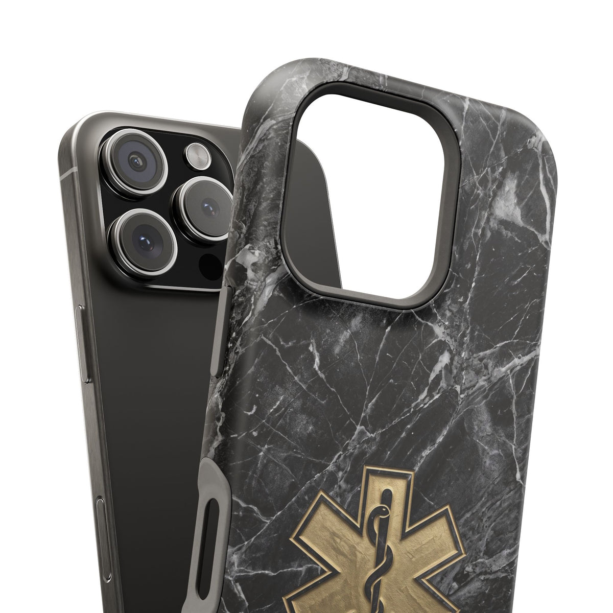 Paramedic/EMT Marble Phone Case — Magnetic Wireless Charging Cover