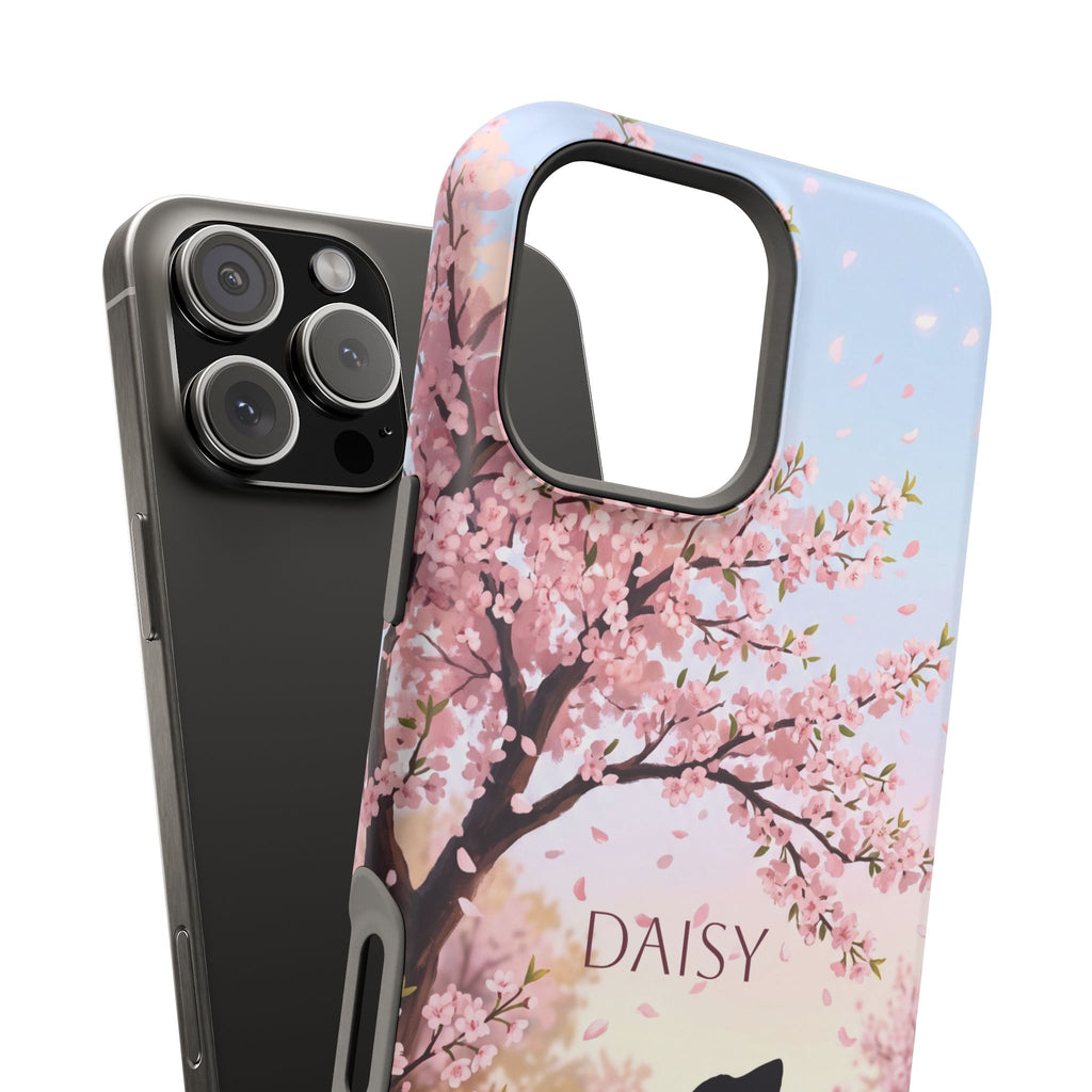 Personalized Dachshund Cherry Blossom Phone Case — Wireless Charging Cover