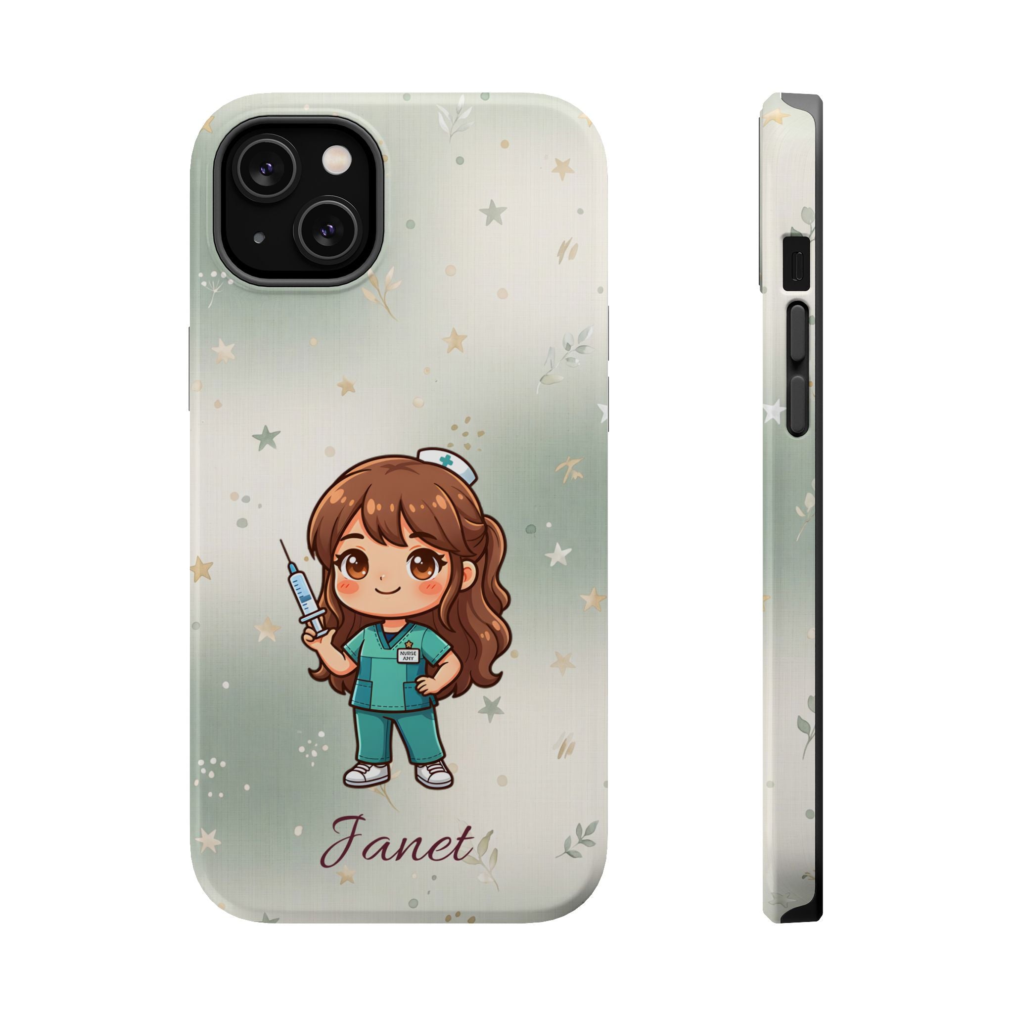 Personalized Nurse with Syringe Phone Case — Wireless Charging Cover