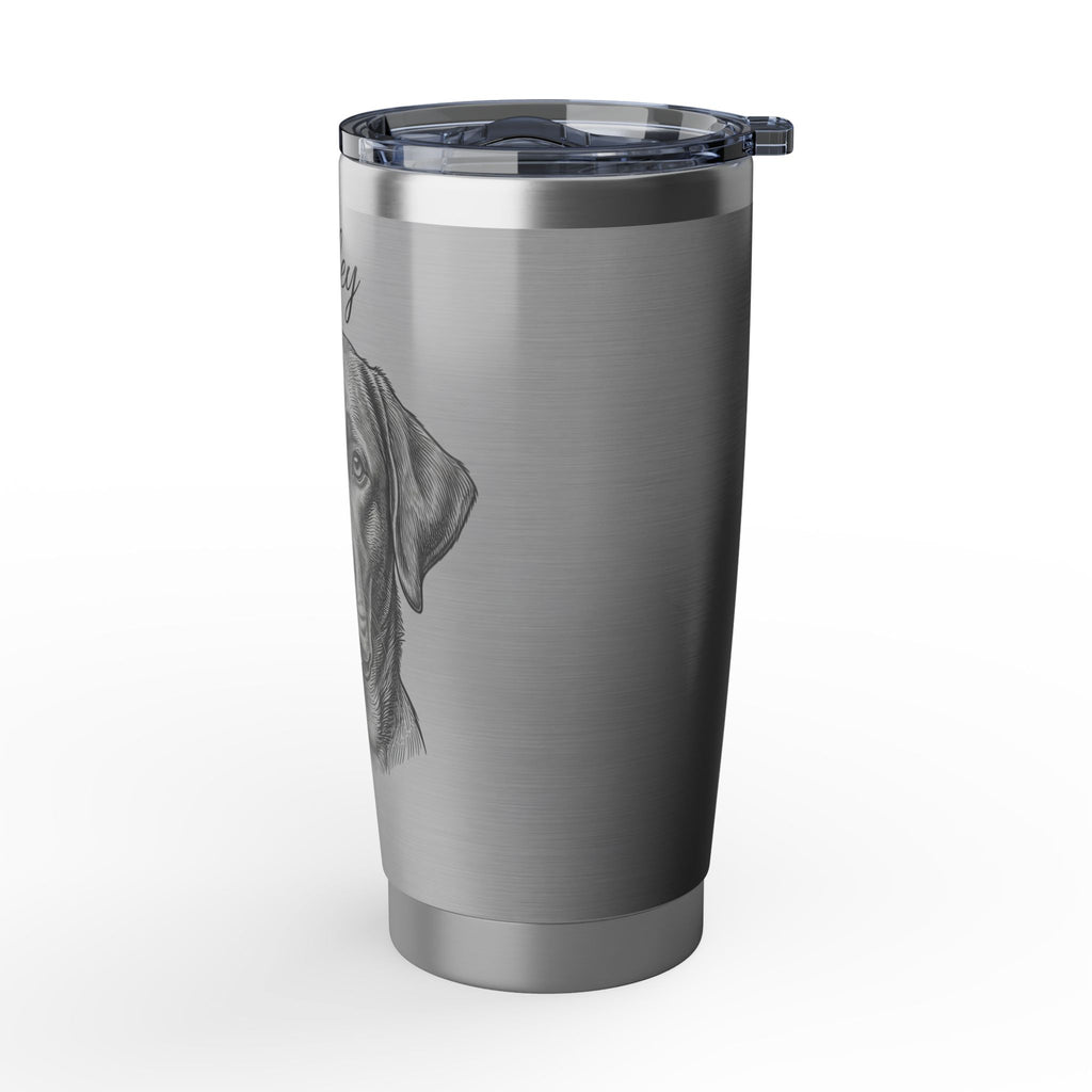 Labrador Personalized Tumbler | Etched Silver Art — 20 oz Stainless Travel Mug