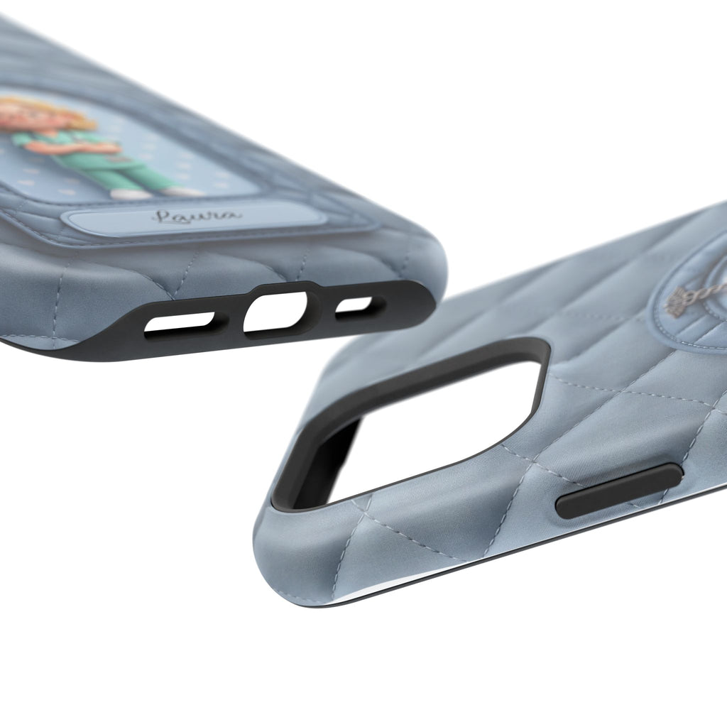Personalized Quilted Nurse Phone Case — Wireless Charging Cover
