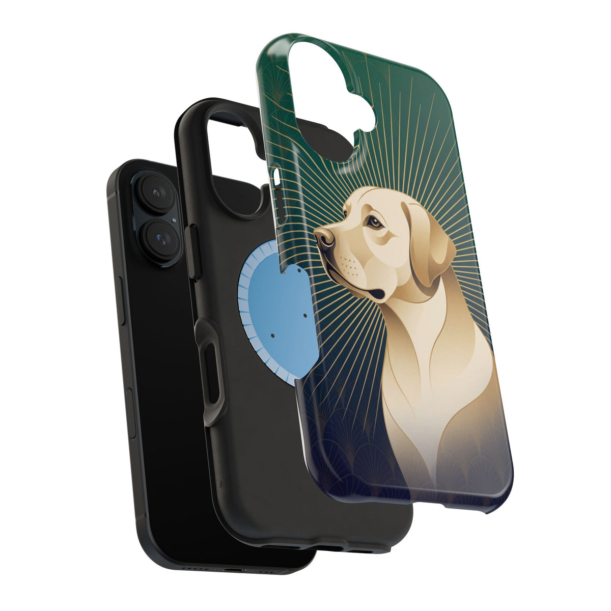 Art Deco Labrador Phone Case — Tough Magnetic Case with Wireless Charging