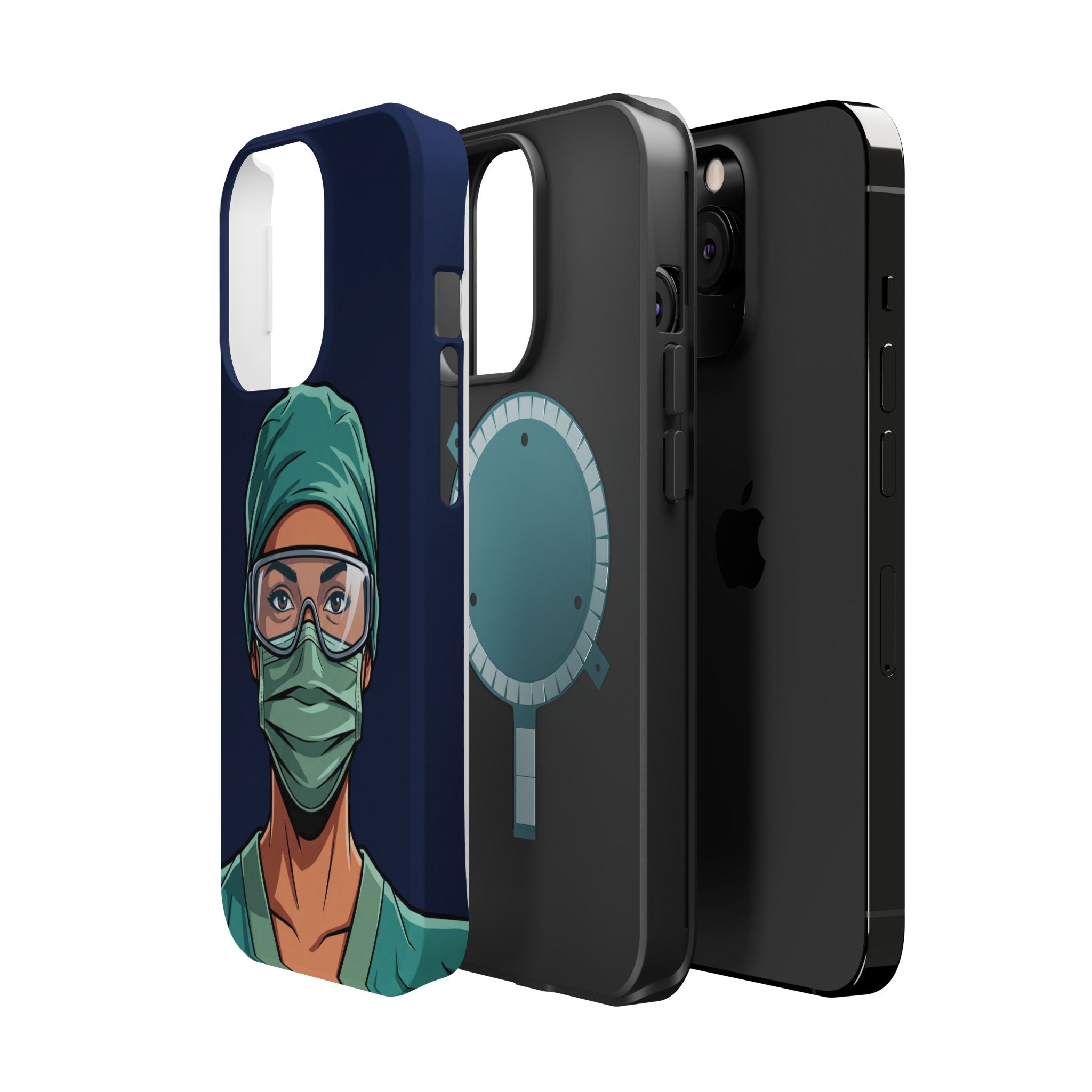 Bold Nurse Portrait Phone Case — Magnetic Wireless Charging Cover