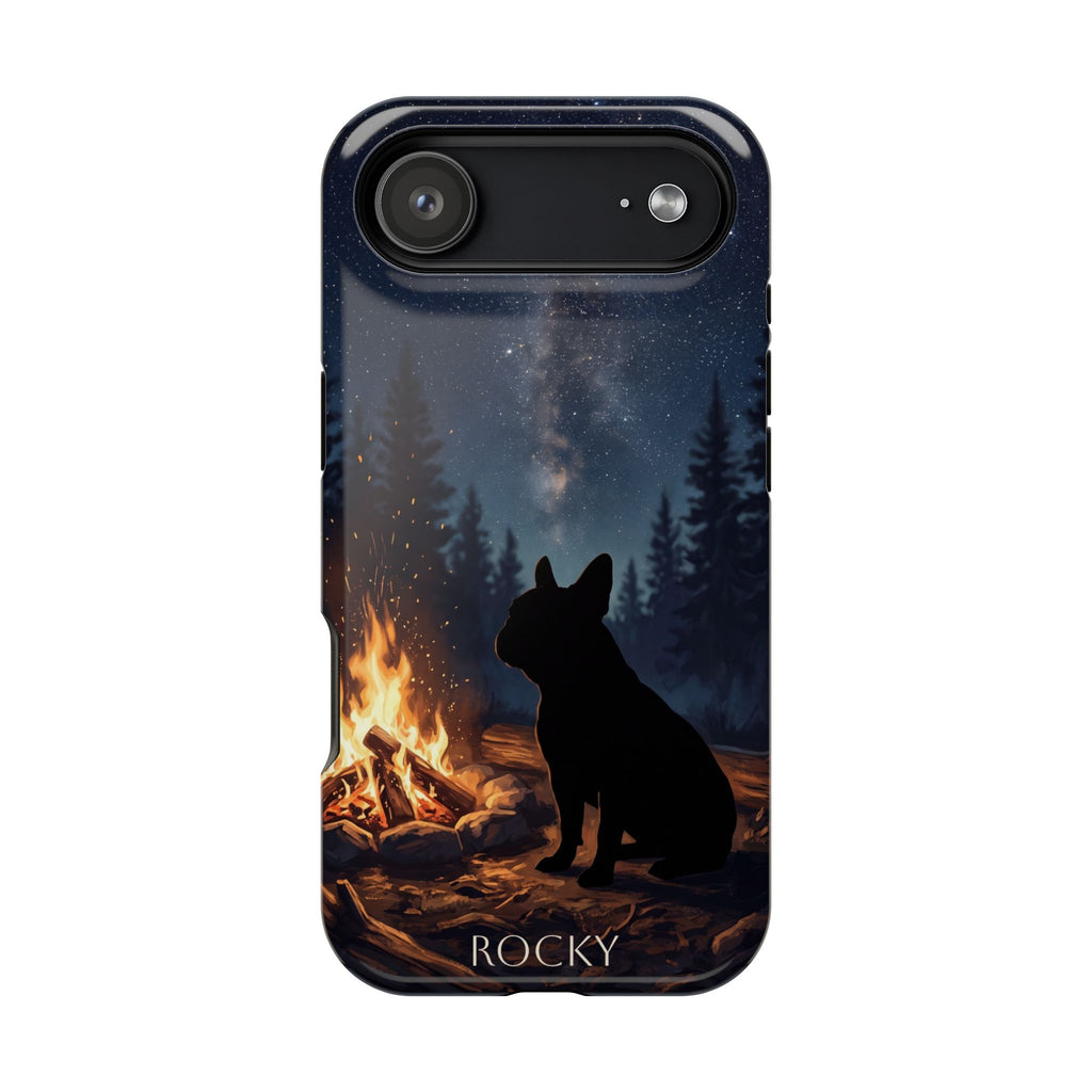 Personalized French Bulldog Campfire Phone Case — Wireless Charging Cover