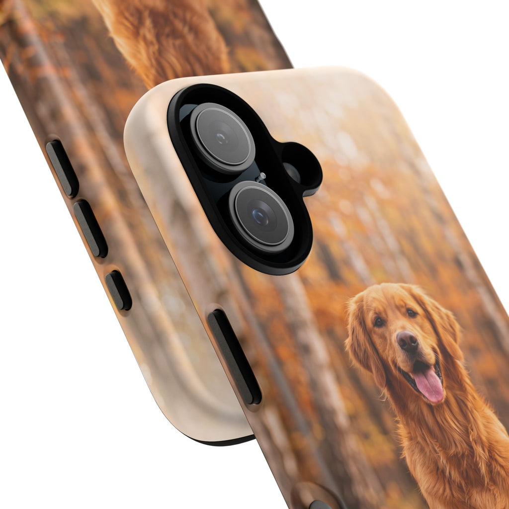 Golden Retriever Autumn Forest Phone Case | Happy Dog in Fall Foliage | Samsung & iPhone