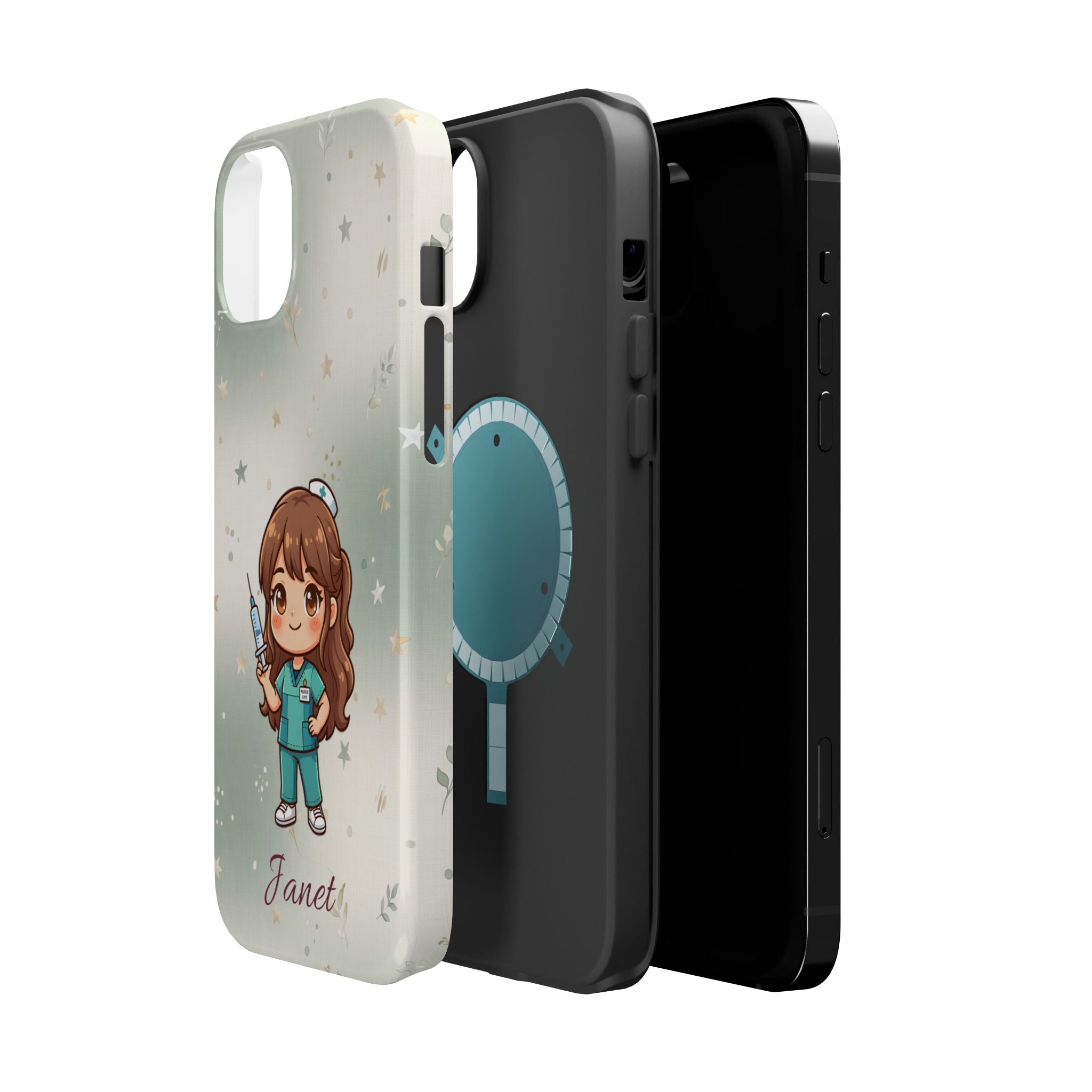 Personalized Nurse with Syringe Phone Case — Wireless Charging Cover