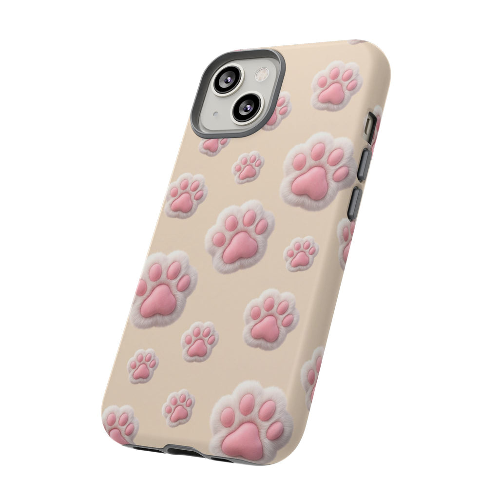 Golden Retriever Paw Print Phone Case | Cute Pink Paw Pattern for Dog Lovers | iPhone & Samsung
