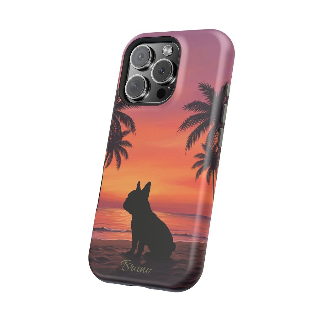 Personalized French Bulldog Tropical Beach Phone Case — Wireless Charging Cover