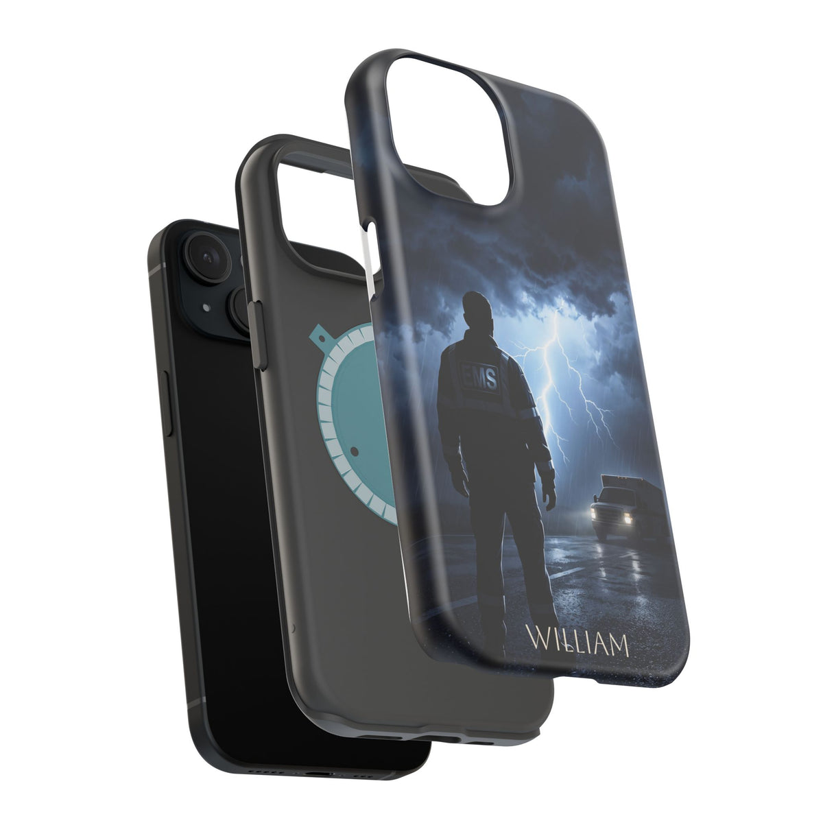 Personalized Lightning Storm EMS Phone Case — Wireless Charging Cover