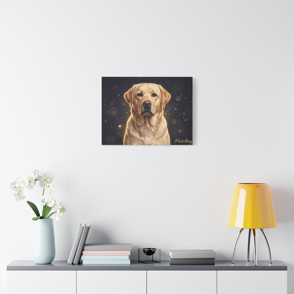 Yellow Labrador Personalized Canvas | Starlight Sparkle Wall Art