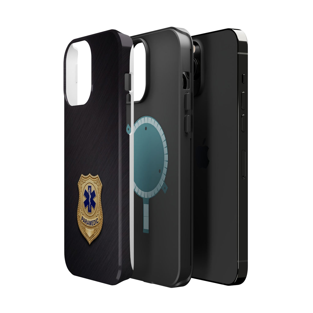 Gold Paramedic Badge Phone Case — Magnetic Wireless Charging Cover